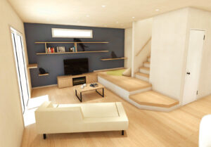 癒しも遊びも叶う、心地よさに満ちたリビング