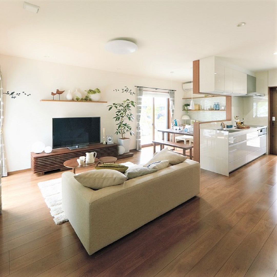 約30坪の間取り：LDKを見渡せる見守りキッチン