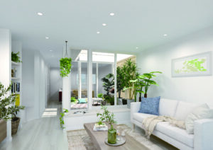 中庭とつながる、心がほどける毎日の暮らし